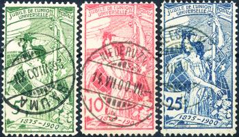 Briefmarken: 77A-79A - 1900 25 Jahre Weltpostverein