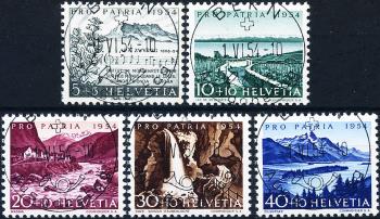 Stamps: B66-B70 - 1954 Swiss psalm, lakes and watercourses