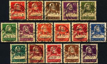 Briefmarken: 126I-184 - 1914-30 Tellbrustbild, sämisches Faserpapier