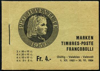 Briefmarken: JMH2a - 1953 Pro Juventute, olivgrün 
