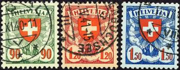 Thumb-1: 163y-165y - 1940, Wappenmuster, gekreidetes Faserpapier