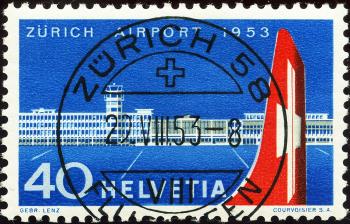 Briefmarken: 313 - 1953 Einweihung des Flughafens Zürich