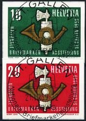 Thumb-1: W36-W37 - 1959, Einzelwerte aus Gedenkblock zur nationalen Briefmarkenausstellung in St. Gallen