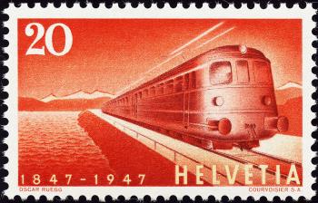 Briefmarken: 279.2.02 - 1947 100 Jahre Schweizer Eisenbahnen