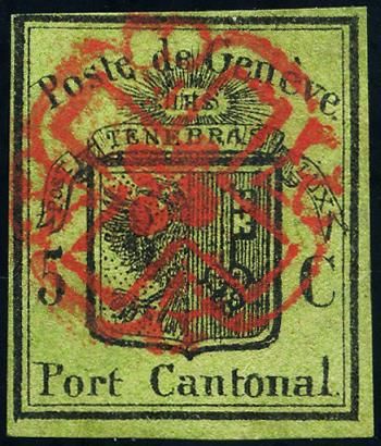 Timbres: 6 - 1846 Canton de Genève, Grand Aigle