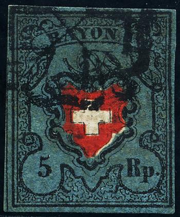 Stamps: 15I T9 - 1850 Rayon I with cross border