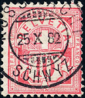 Briefmarken: 61Aa - 1882 Faserpapier, KZ A