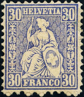 Briefmarken: 41 - 1867 Sitzende Helvetia, weisses Papier