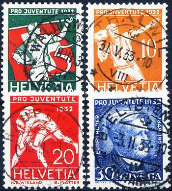 Stamps: J61-J64 - 1932 Sportdarstellungen und Bildnis Eugen Hubers
