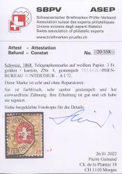 Thumb-3: T4 - 1868, Weisses Papier, Wappen karmin