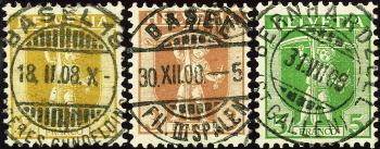 Briefmarken: 101-103 - 1907 Tellknabe im Rahmen