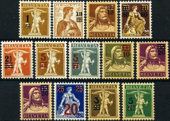 Briefmarken: 132-181 - 1915-1930 Aufbrauchsausgaben mit neuen Wertaufdrucken