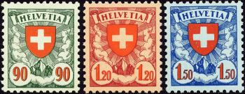 Briefmarken: 163y-165y - 1940 Gekreidetes Faserpapier