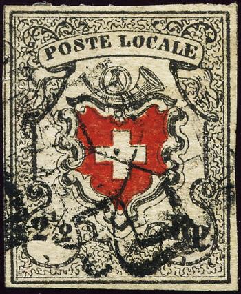 Stamps: 14I-T25 - 1850 Poste Locale with cross border