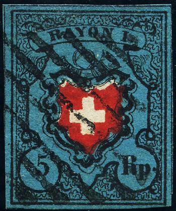 Briefmarken: 15II-T3 A3-O - 1850 Rayon I ohne Kreuzeinfassung