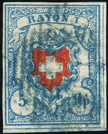 Briefmarken: 17II.1.01,1.04-C2-LO - 1851 Rayon I, ohne Kreuzeinfassung