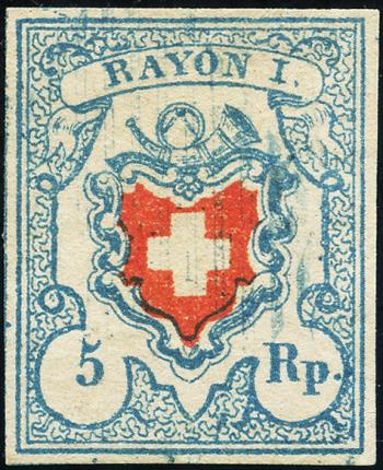 Stamps: 17II-T1 C2-RU - 1851 Rayon I, without cross border