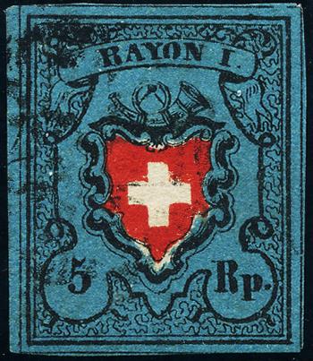 Stamps: 15II-T17 A3-O - 1850 Rayon I without cross border