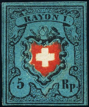 Stamps: 15II-T14 A2-U - 1850 Rayon I without cross border
