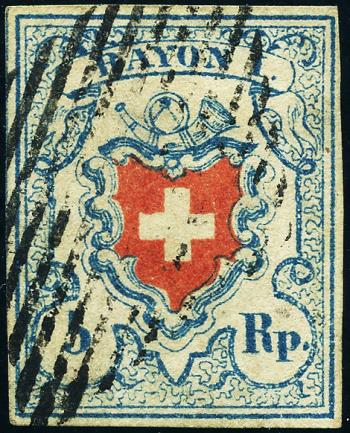 Briefmarken: 17II-T38 A3-U - 1851 Rayon I, ohne Kreuzeinfassung