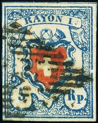 Stamps: 17II-T25 A3-O - 1851 Rayon I, without cross border

