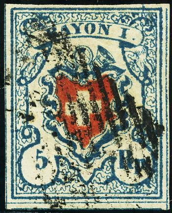 Stamps: 17II-T15 A3-O - 1851 Rayon I, without cross border

