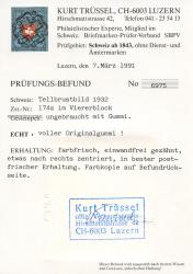 Thumb-3: 174z - 1933, Tellbrustbild, sämisches Faserpapier, geriffelt