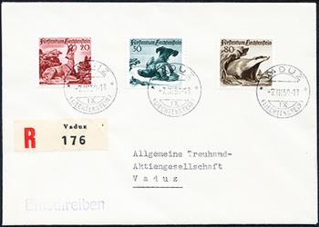 Timbres: FL232-FL234 - 1950 Chasse série III