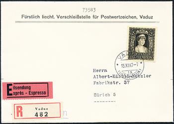 Thumb-1: FL216 - 1947, Trauermarke zum Tode der Fürsten Witwe Elsa
