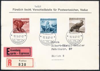 Briefmarken: FL213-FL215 - 1947 Jagdserie II