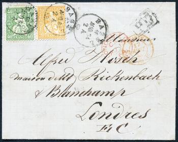 Stamps: 32+34 - 1863 White paper
