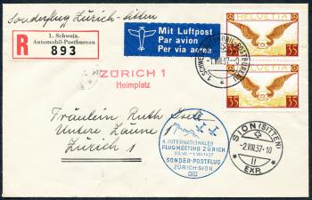 Thumb-1: SF37.3a - 2. August 1937, Zurich - Sion