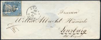 Timbres: 23A - 1854 Pression de Munich, 3e période d'impression, papier de Munich