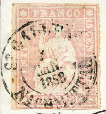 Thumb-2: 24F - 1856, Stampa di Berna, 1° periodo di stampa, carta di Monaco
