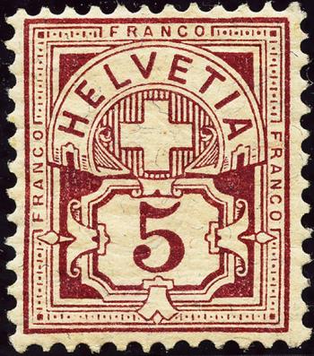 Briefmarken: 60B - 1894 Faserpapier, KZ B
