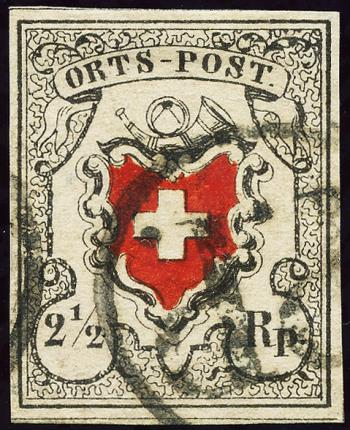 Briefmarken: 13I - 1850 Ortspost mit Kreuzeinfassung
