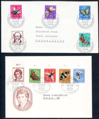 Thumb-1: J153-J182 - 1954-1959, Lot, Pro Juventute FDC