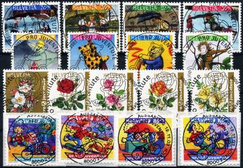 Briefmarken: J356-J372 - 2000-2003 Pro Juventute, Verschiedene Darstellungen