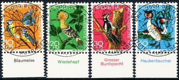 Timbres: J232-J235 - 1970 Pro Juventute, Einheimische Vögel