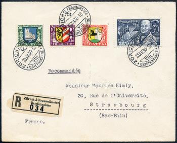Briefmarken: J53-J56 - 1930 Städtewappen und Bildnis Henri Dunants