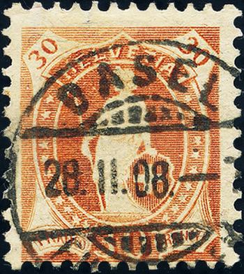 Stamps: 96B - 1907 Fiber paper, 13 teeth, WZ