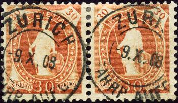 Stamps: 96B - 1907 Fiber paper, 13 teeth, WZ
