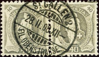Francobolli: 97A - 1907 Carta in fibra, 14 denti, WZ