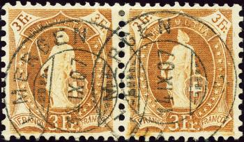 Briefmarken: 92A - 1906 weisses Papier, 13 Zähne, WZ
