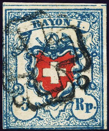 Briefmarken: 17II-T17 B2-RU - 1851 Rayon I, ohne Kreuzeinfassung