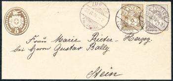 Briefmarken: 58A,59A - 1882 Faserpapier, KZ A