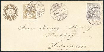 Briefmarken: 58A,59A - 1882 Faserpapier, KZ A