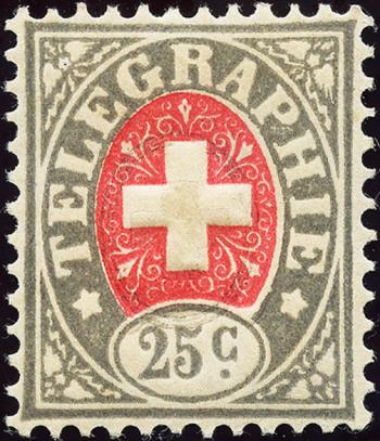 Timbres: T9 - 1877 Nouvelles dénominations et changement de couleur, papier blanc, armoiries rouges