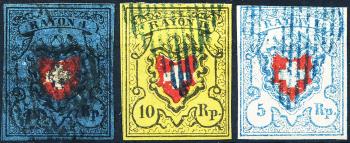 Timbres: 15II,16II, 17II - 1850-1852 Rayons sans frontière