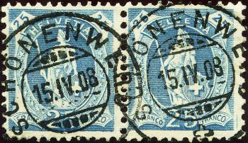 Briefmarken: 93A - 1906 weisses Papier, 13 Zähne, WZ